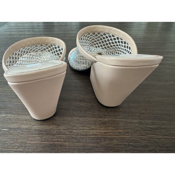 Stella McCartney Sandals Size 38 US 8 Nude Crystal Rhinestone Mesh Ramadan - Picture 9 of 16